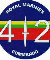 42 Commando Royal Marines Car Sticker, round