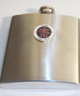 D Day 70th Round Badge Hip Flask