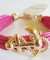 Fouled Anchor Bracelet - Dark Pink