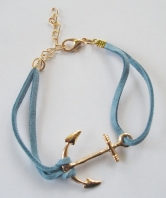 40 Commando Ladies Pale Blue Fouled Anchor Bracele