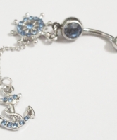 Ladies Belly Button Ring - Blue